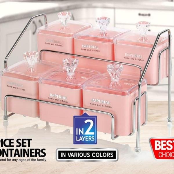 6 Piece Spice Jars Set with Stand