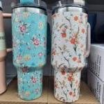 PRINTED TUMBLER WITH STEEL STRAW