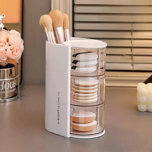 3Layer Rotating Makeup Brush Organizer