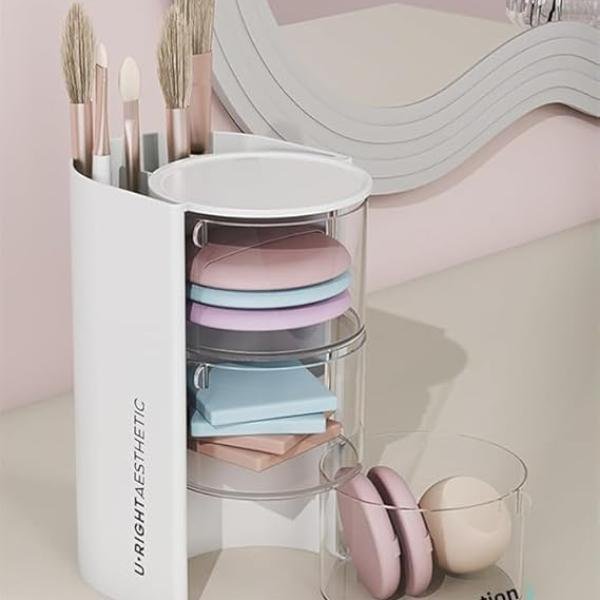 3Layer Rotating Makeup Brush Organizer