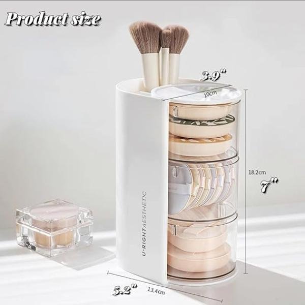 3Layer Rotating Makeup Brush Organizer