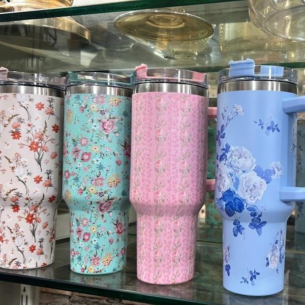 PRINTED TUMBLER WITH STEEL STRAW