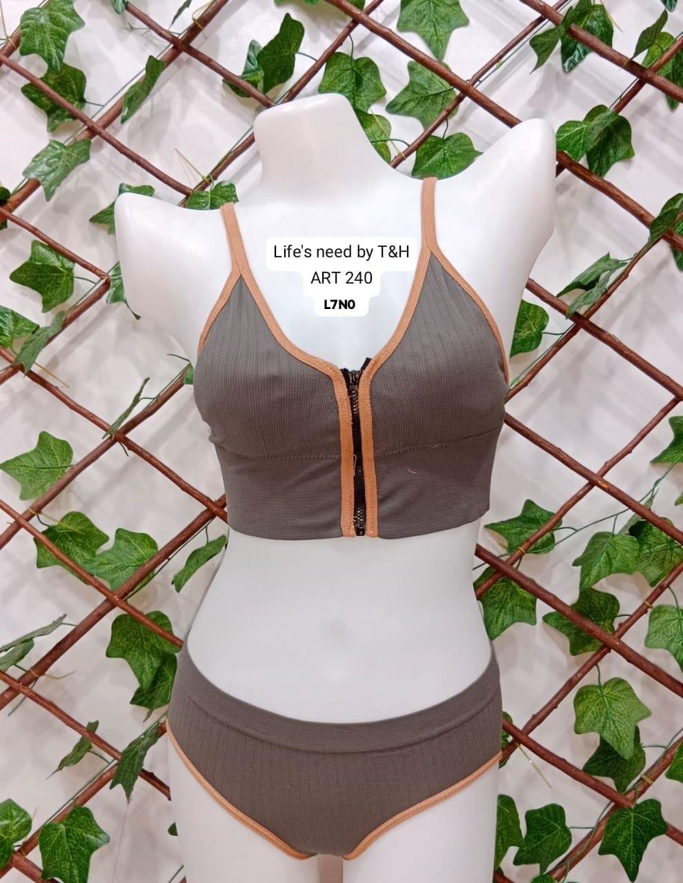 Sports Zipper Bra Underwear