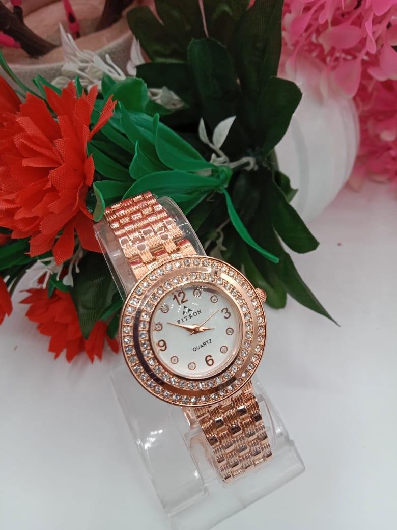 Women chain watch Rosegold pink
