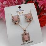 Square Stone Pendent Set